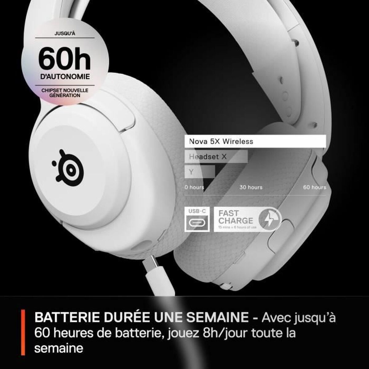 Hörlurar med Mikrofon SteelSeries Arctis Nova 5X Vit